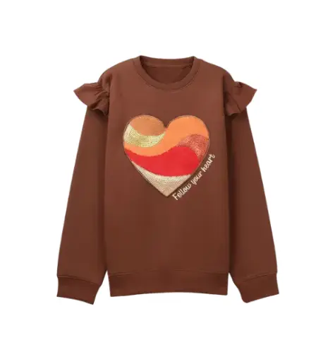 Girls Fleece Sweatshirt Heart