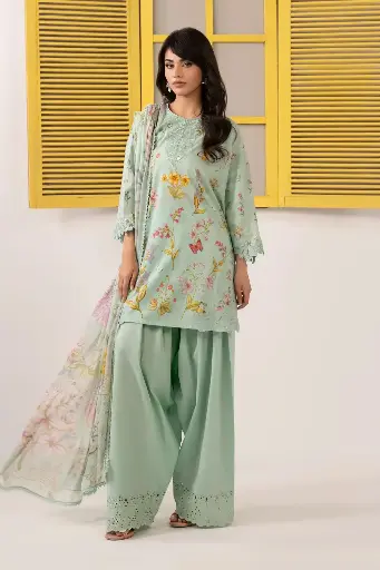 Embroidered Chiffon Suit 